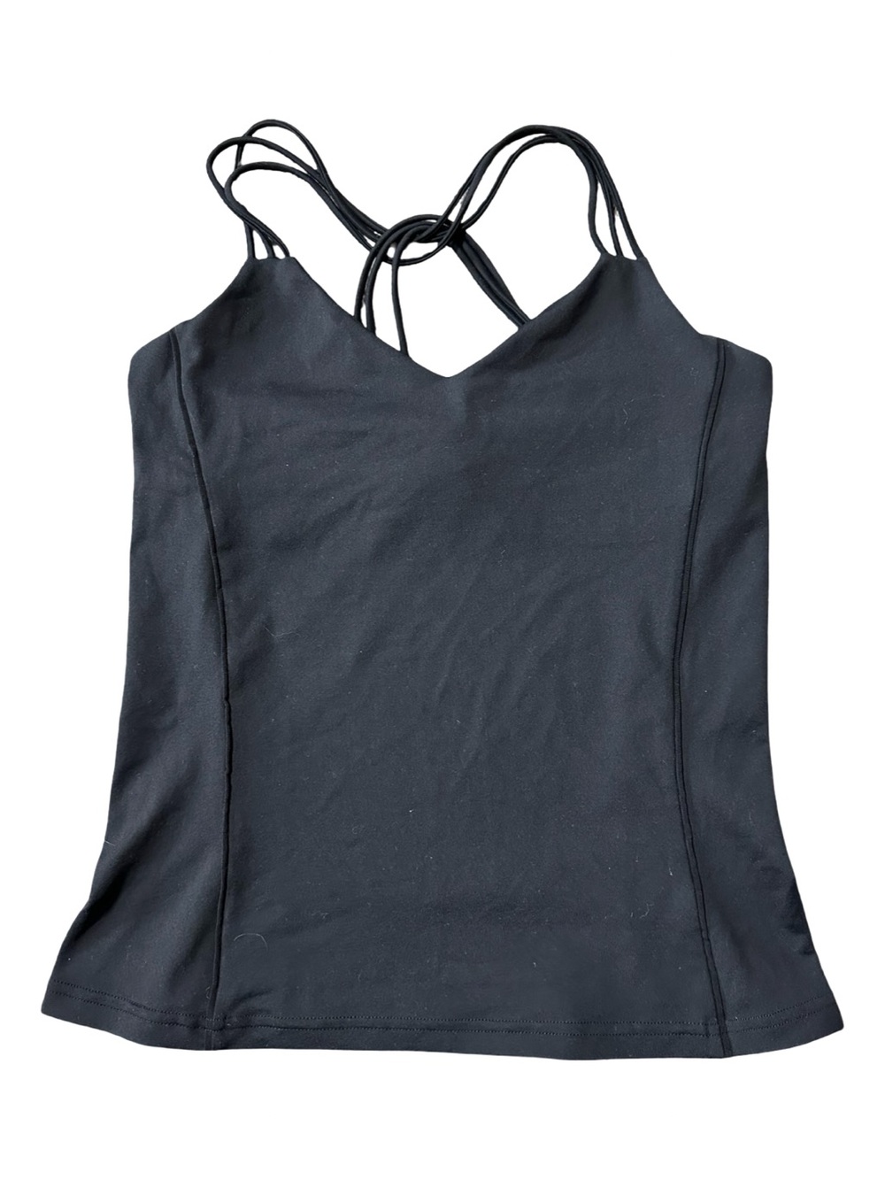 ALO Yoga Women’s Size M Black Criss Cross Strapped V-Neck Activewear Tank Top